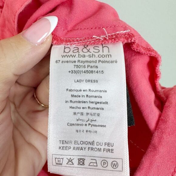 BA&SH | Coral Lincoln Short Sleeve Button-Up Mini Dress Women’s Size X-Small - Picture 9 of 13
